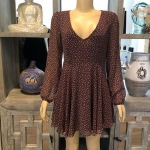 Kimchi Blue Long Sleeve Floral Print Skater Dress